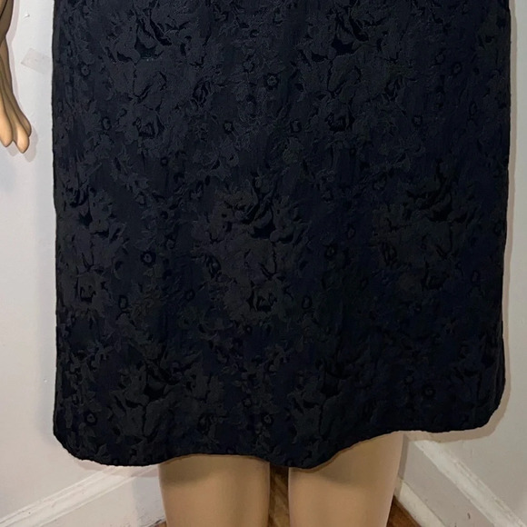 Notice, 6, black lace overlay cocktail dress ruched neckline, square back, zip - Picture 6 of 10